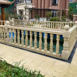 徐州黄金麻花岗岩石材栏杆，扶手，将军柱，花瓶柱