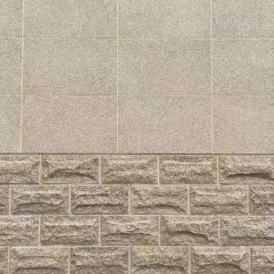 徐州 黄金麻自然面蘑菇石配荔枝面干挂