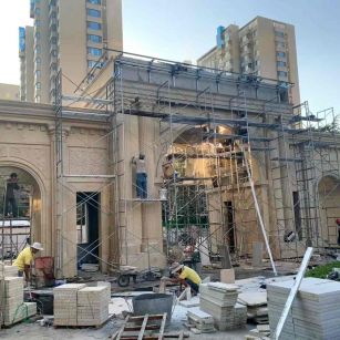 徐州 黄金麻荔枝面花岗岩小区门楼外墙干挂