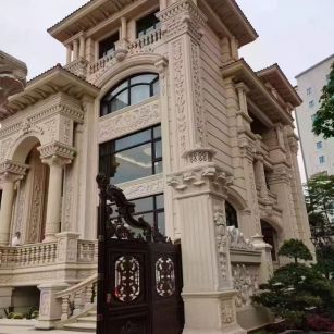 徐州 黄金麻花岗岩别墅外墙干挂效果展示