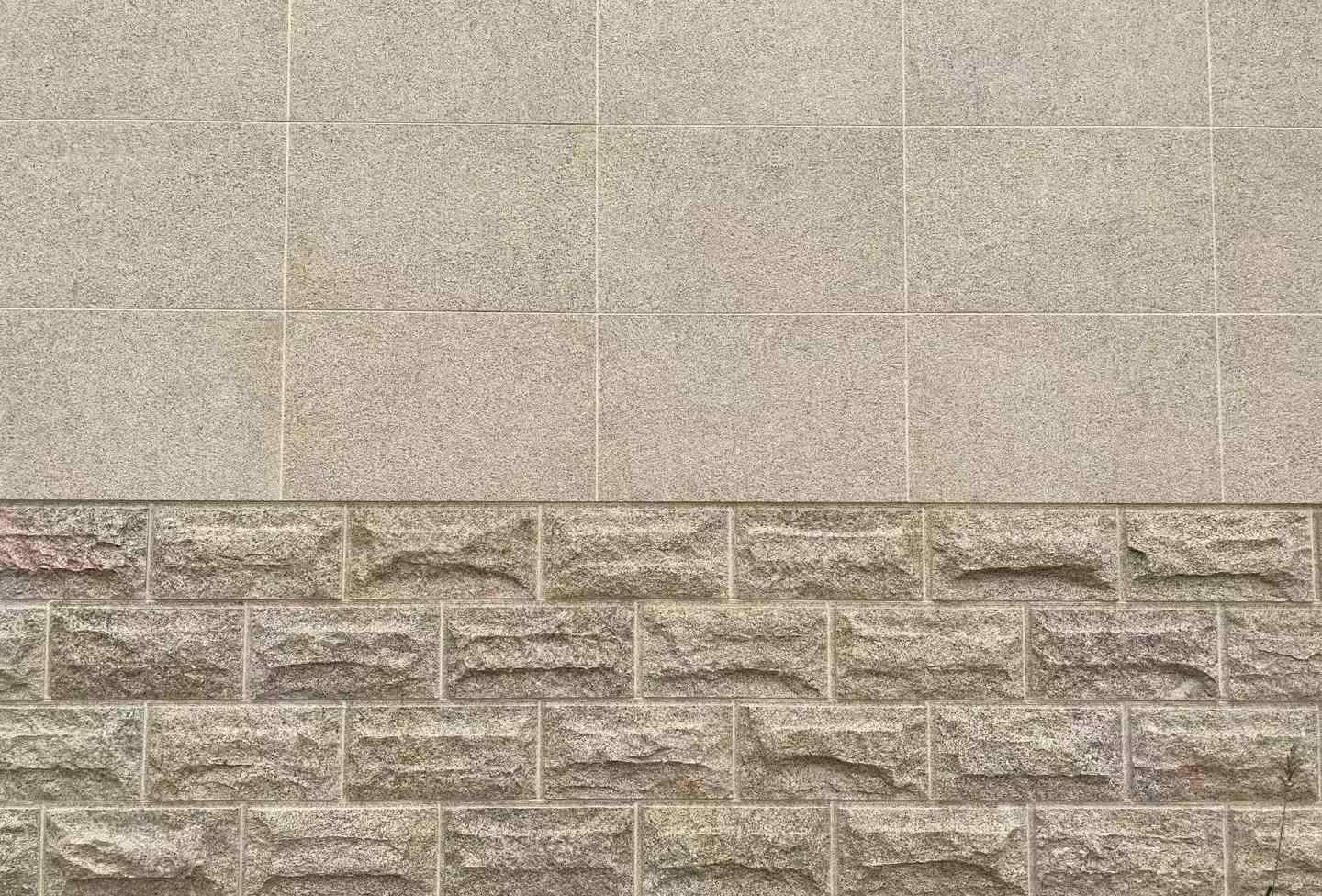 徐州 黄金麻自然面蘑菇石配荔枝面干挂