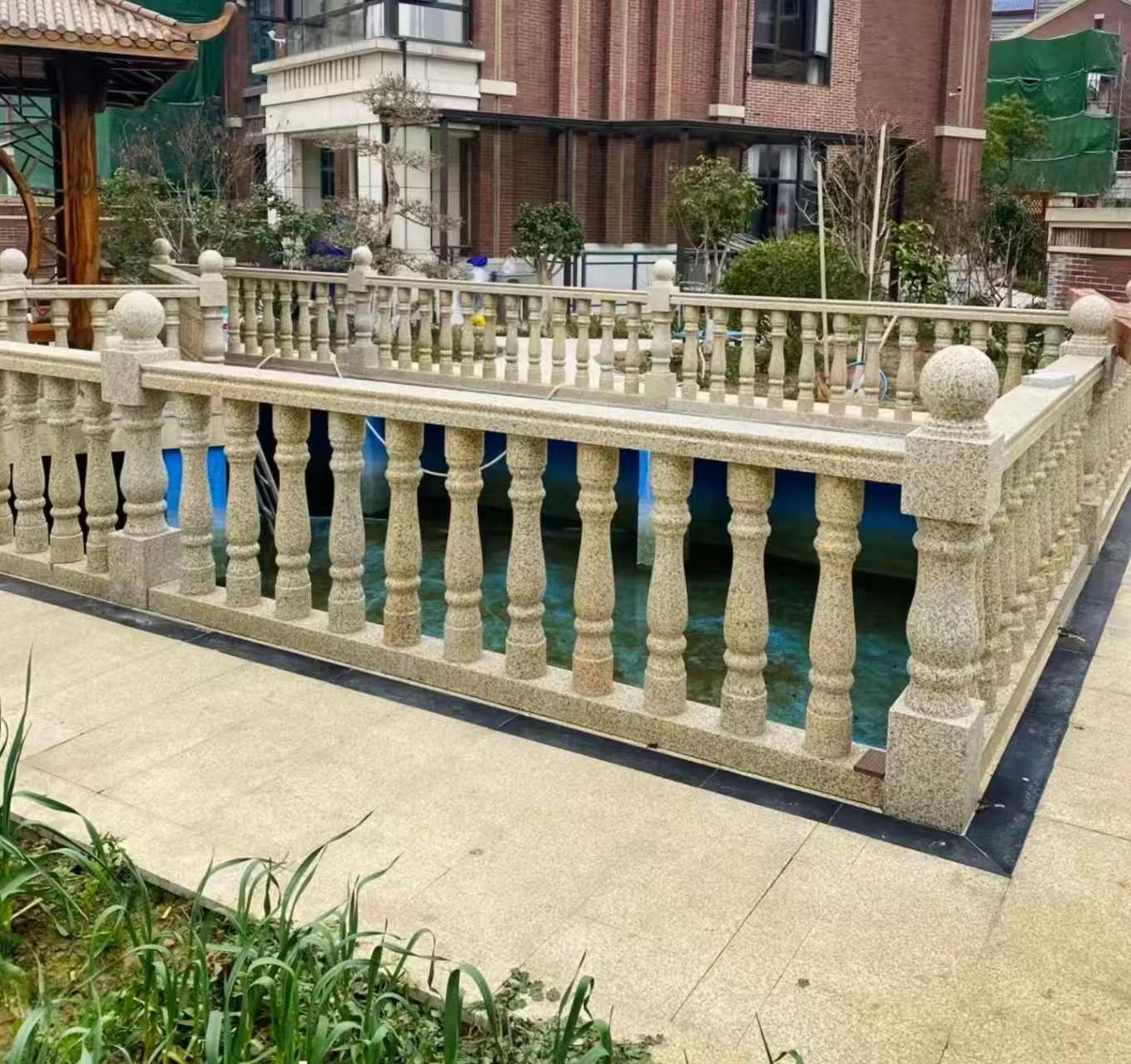 徐州黄金麻花岗岩石材栏杆，扶手，将军柱，花瓶柱