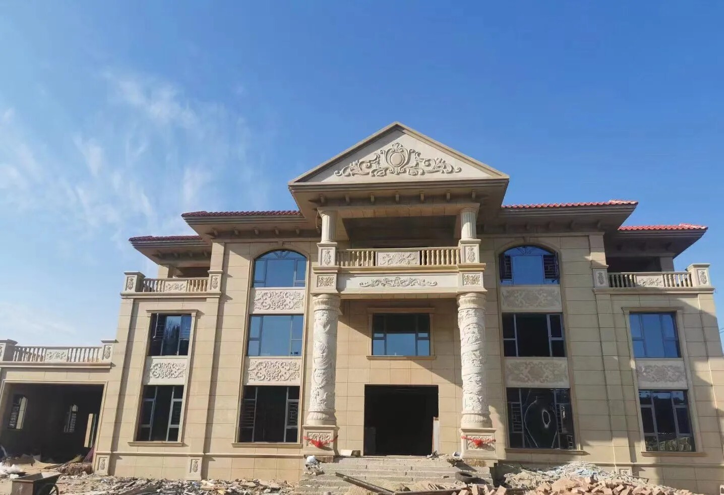 徐州 黄金麻花岗岩别墅外墙干挂