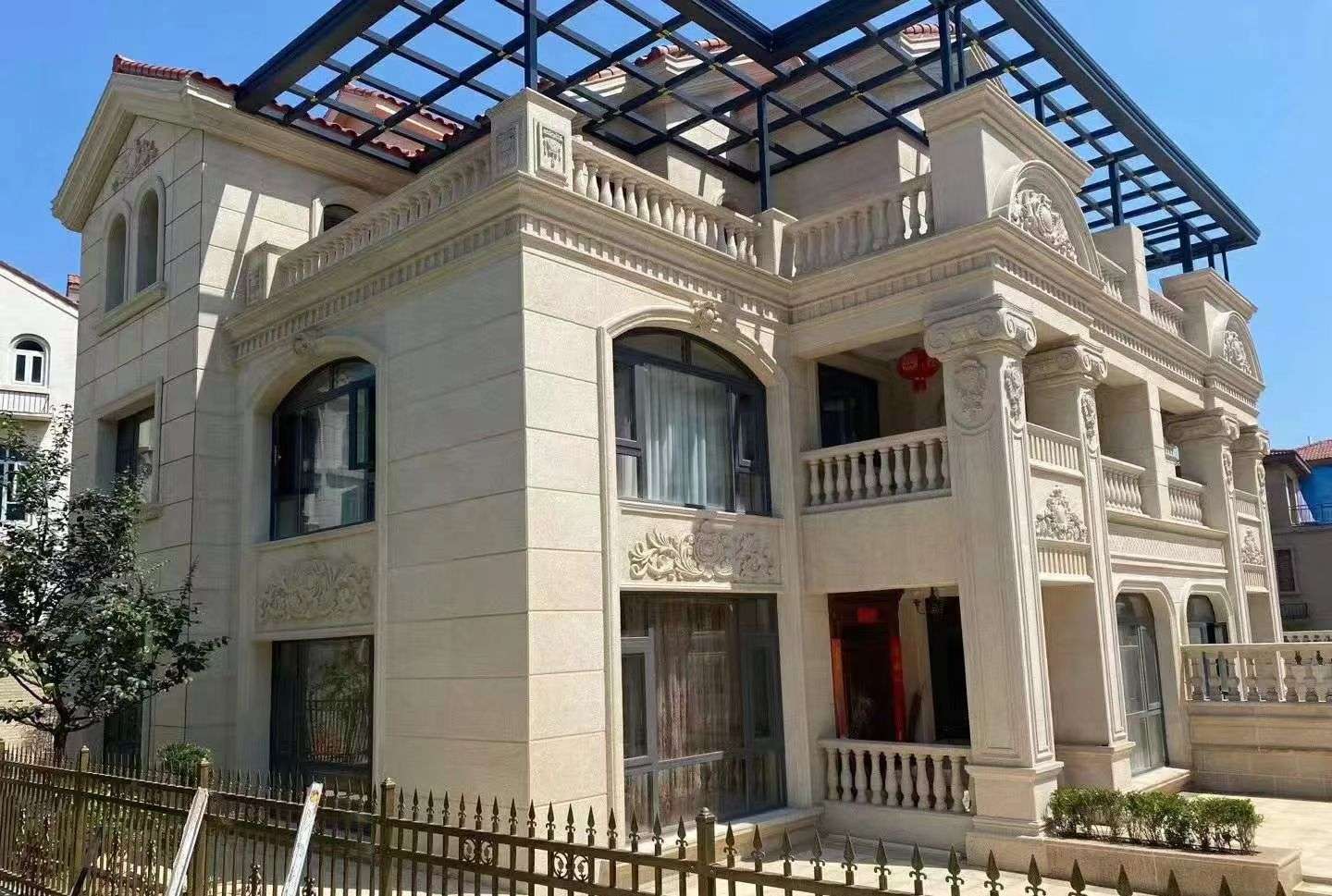 徐州 黄金麻花岗岩荔枝面别墅外墙干挂